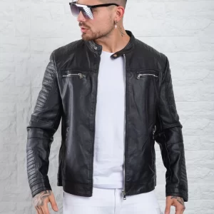 Cuero cierre cromado