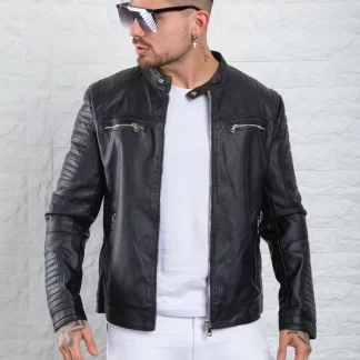 Cuero cierre cromado