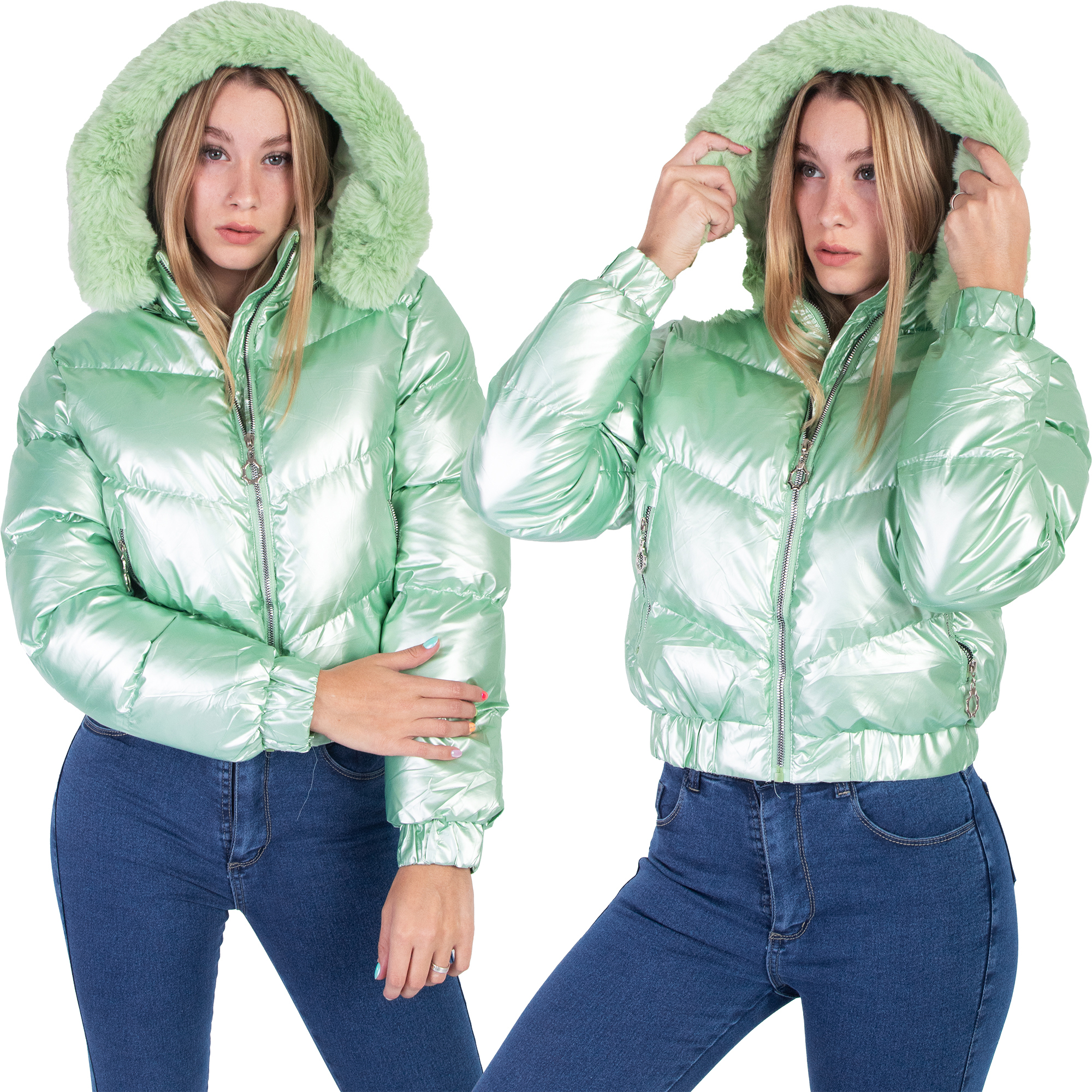 Puffer con piel - Imagen 2