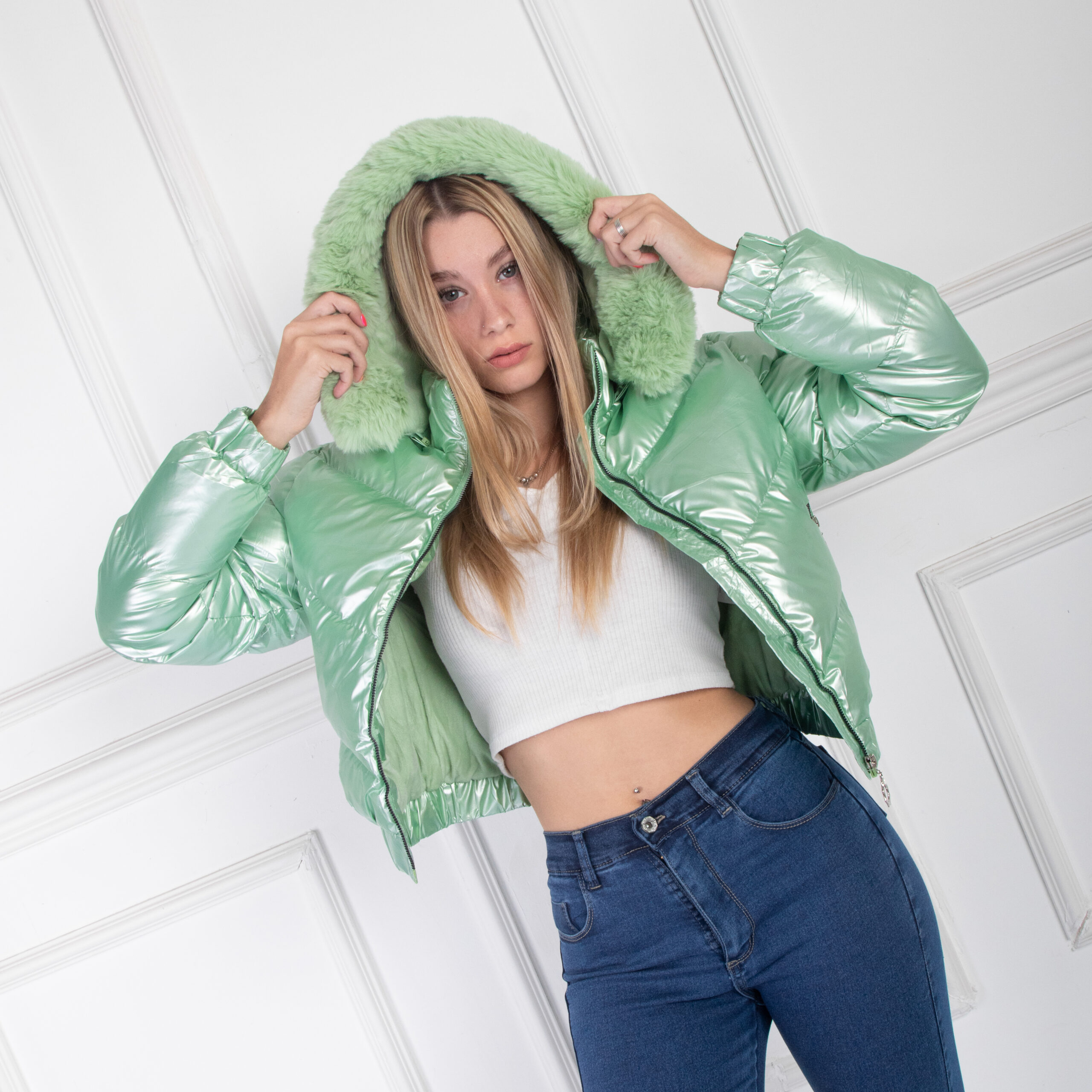 Puffer con piel - Imagen 7