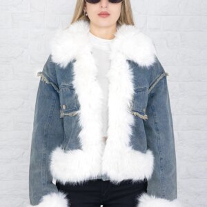 Campera - CARGO DE JEAN CON PIEL OVERSIZE