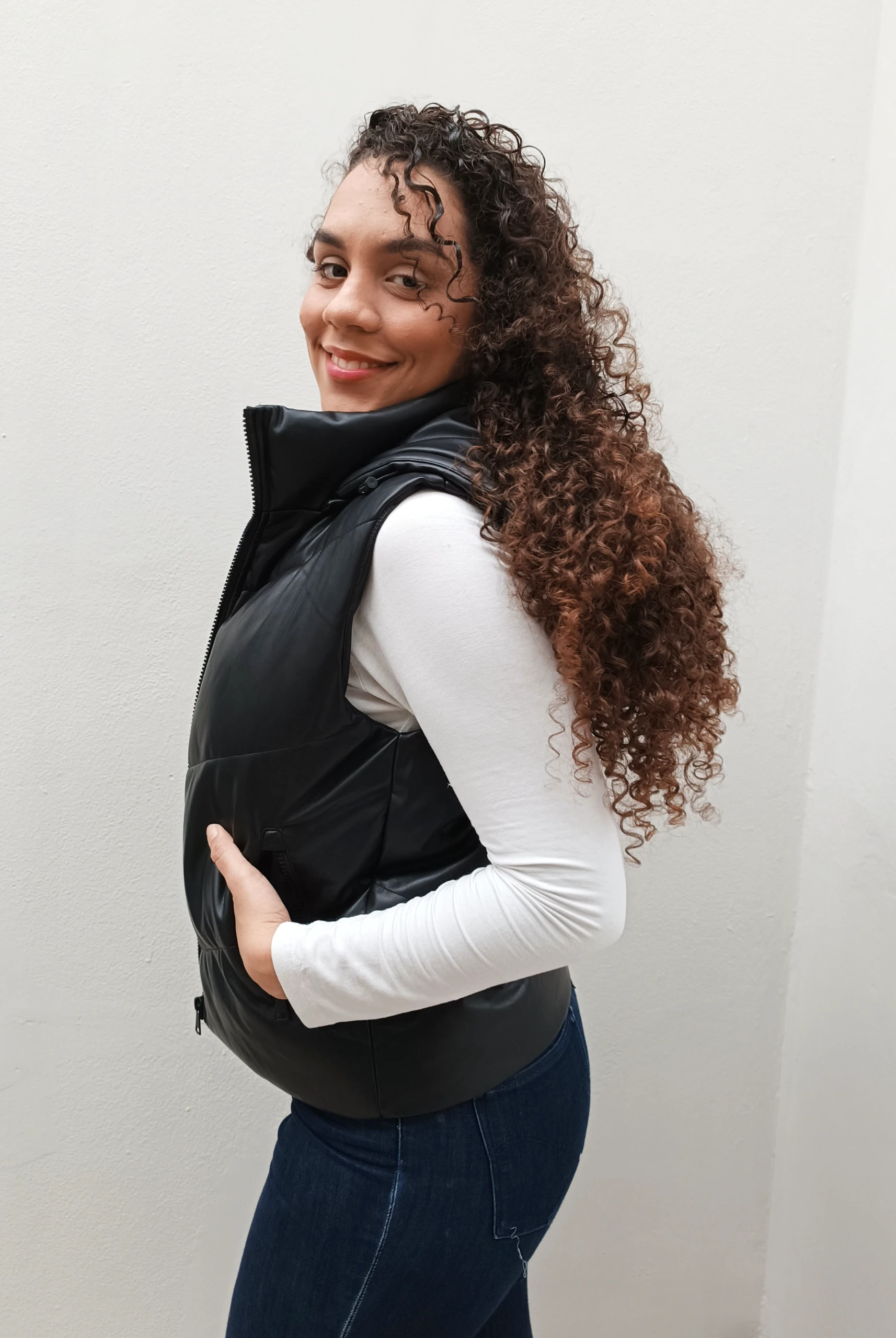 Puffer de cuero