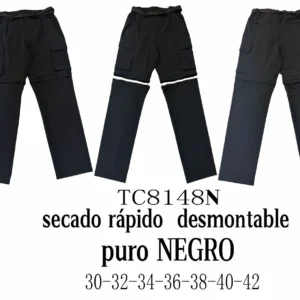 Pantalon - 2 EN 1 Cargo secado rapido BLACK
